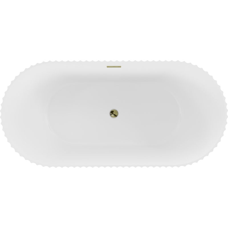 Mexen Paola свободностояща вана с релеф 170 x 80 см, бял мат, златен прелив - 52721708001-50
