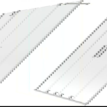 Mexen Velar Дуо параван за вана с две крила, плъзгащ се 150 x 150 см, прозрачен, с четкан никел - 896-150-000-02-97