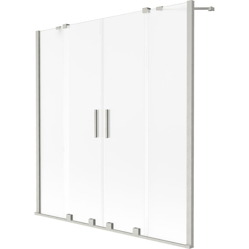 Mexen Velar Duo параван за вана, 2-крилен плъзгащ се 150 x 150 см, матов, четкан никел - 896-150-000-32-97