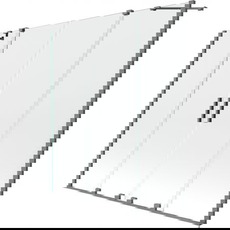 Mexen Velar Двоен параван за вана с две крила, плъзгащ се 180 x 150 см, прозрачен, gun metal - 896-180-000-02-95