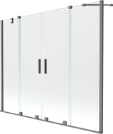 Mexen Velar Двоен параван за вана с две крила, плъзгащ се 180 x 150 см, прозрачен, gun metal - 896-180-000-02-95