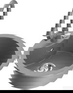 Mexen Diego гранитна кухненска мивка с 1 отделение и кухненски смесител Elia, сив - 6512-71-670101-71