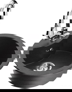 Mexen Diego гранитна мивка с 1 отделение и кухненски смесител Elia, черен на пръски - 6512-76-670101-00