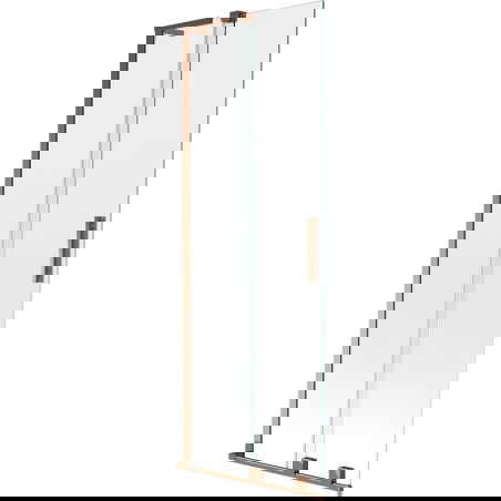 Mexen Velar L преграда за вана с плъзгащи се врати, 2-крилен, 70 x 150 cm, прозрачен, розово злато - 896-070-003-01-60