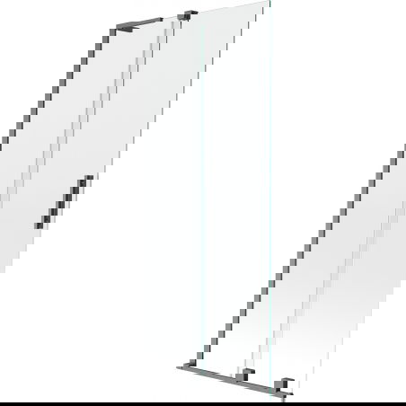 Mexen Velar L двукрилен плъзгащ се параван за вана 80 x 150 см, прозрачен, четка сив пистолет - 896-080-003-01-66