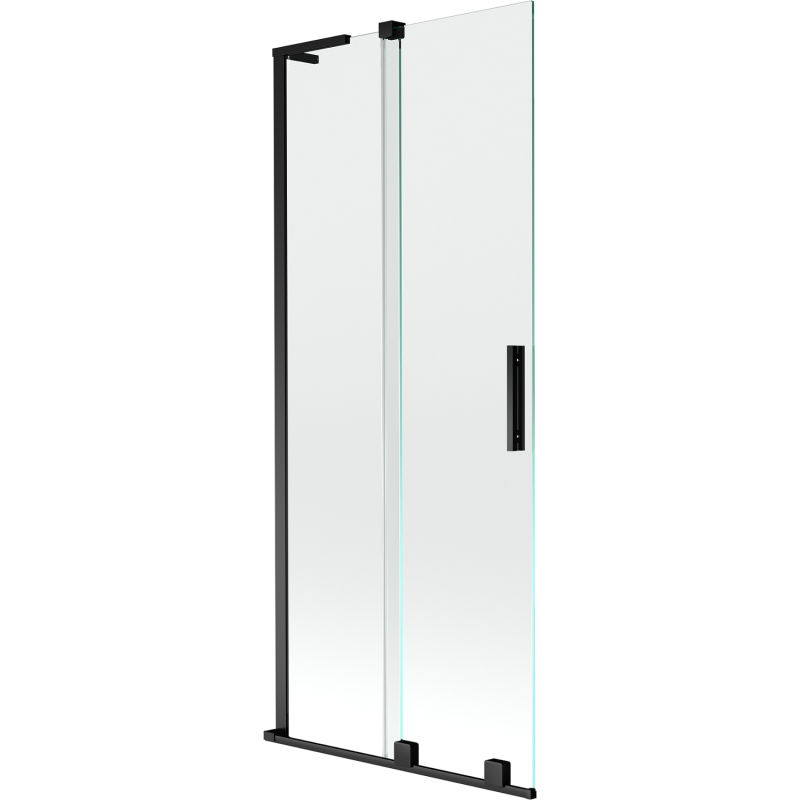 Mexen Velar L преграда за вана 2-крилна плъзгаща се 80 x 150 cm, прозрачна, черна - 896-080-003-01-70