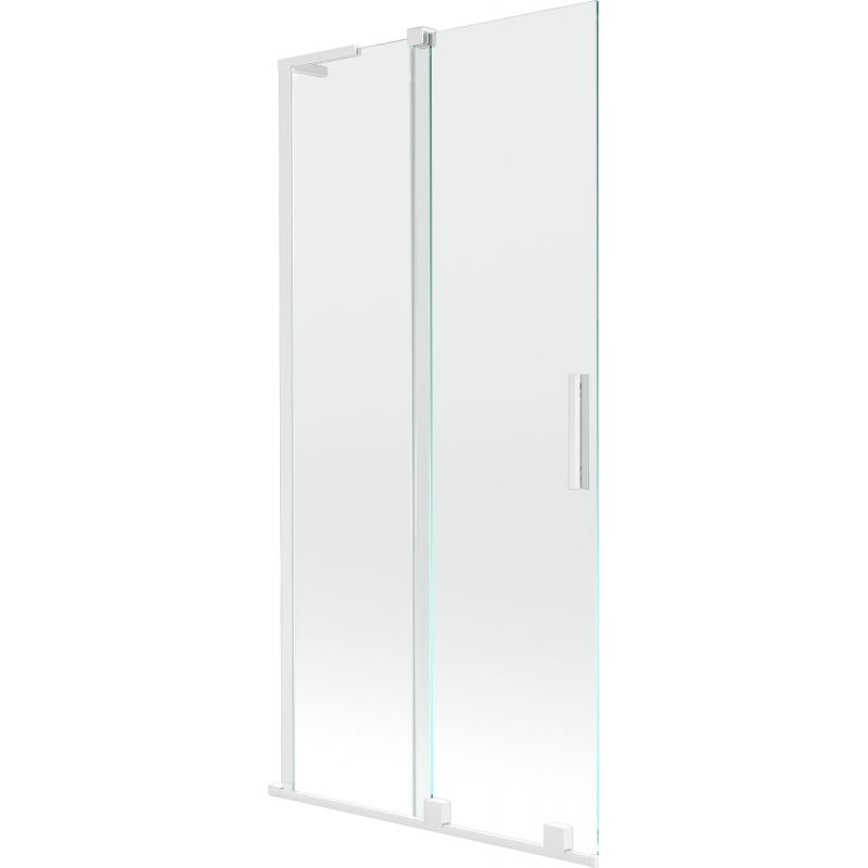 Mexen Velar L параван за вана, 2-крила плъзгащи се 90 x 150 cm, прозрачен, бял - 896-090-003-01-20