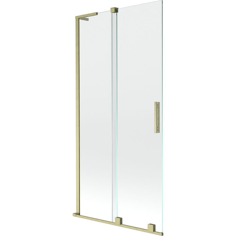 Mexen Velar L параван за вана 2-крилен плъзгащ се 90 x 150 см, прозрачен, златен четкан - 896-090-003-01-55