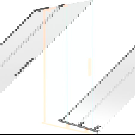 Mexen Velar L параван за вана, двукрилен плъзгащ се 90 x 150 cm, прозрачен, розово злато - 896-090-003-01-60