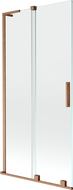 Mexen Velar L параван за баня, плъзгащ се с 2 крила, 90 x 150 см, прозрачен, матирана мед - 896-090-003-01-65
