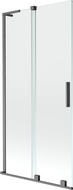 Mexen Velar L двукрила подвижна душ-преграда 90 x 150 см, прозрачна, четка гън сива - 896-090-003-01-66