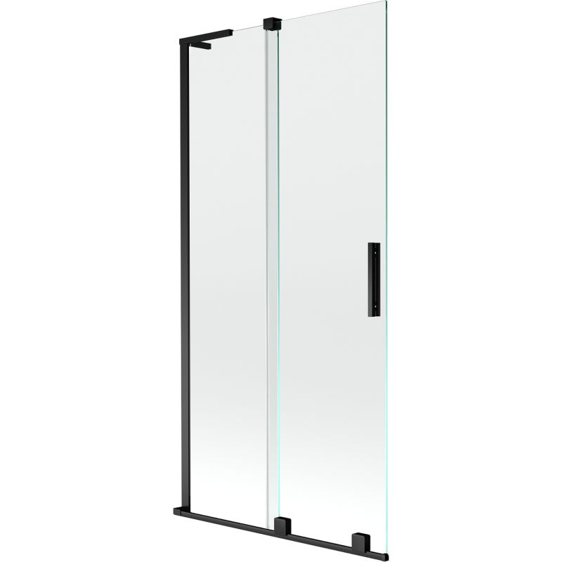 Mexen Velar L параван за вана с 2 разтегателни крила 90 x 150 cm, прозрачен, черен - 896-090-003-01-70