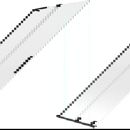 Mexen Velar L параван за вана с 2 плъзгащи се крила 90 x 150 см, прозрачен, черен - 896-090-003-01-70