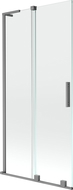 Mexen Velar L двукрилен плъзгащ се параван за вана 90 x 150 см, прозрачен, цвят gun metal - 896-090-003-01-95