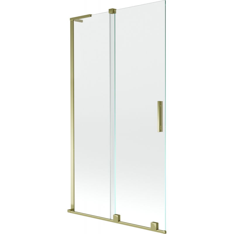 Mexen Velar L параван за вана, плъзгащ се с 2 крила, 100 x 150 см, прозрачен, златен - 896-100-003-01-50