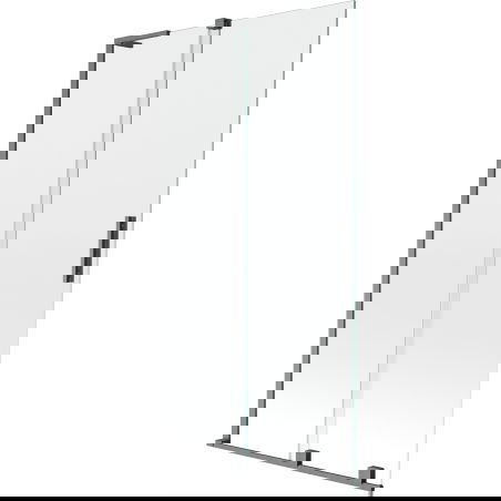 Mexen Velar L двукрилен плъзгащ се параван за баня 100 x 150 см, прозрачен, четкано оръжейно сиво - 896-100-003-01-66