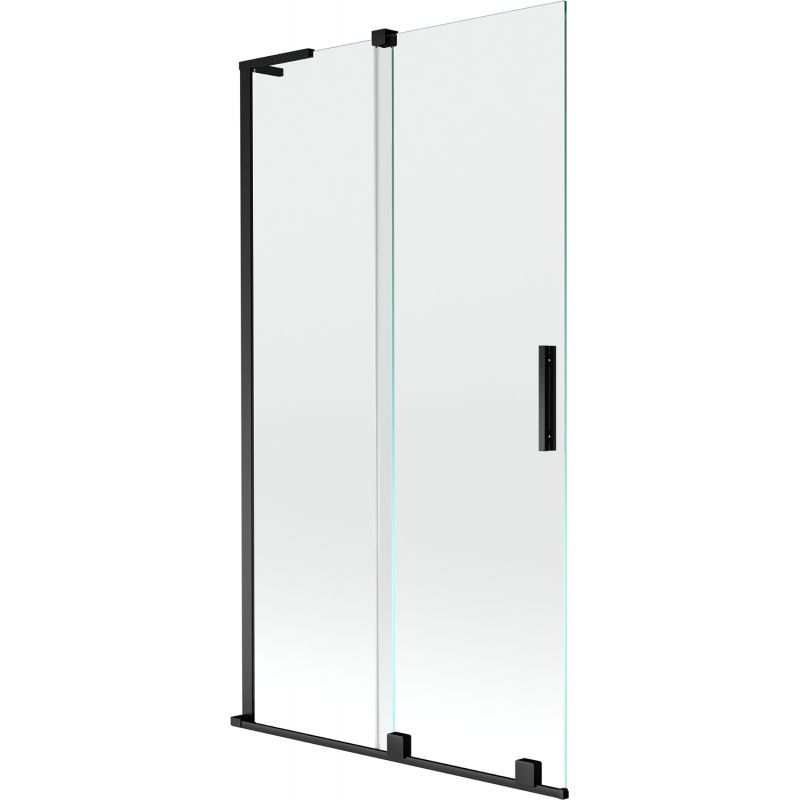 Mexen Velar L параван за вана, 2-крилен плъзгащ се, 100 x 150 см, прозрачен, черен - 896-100-003-01-70