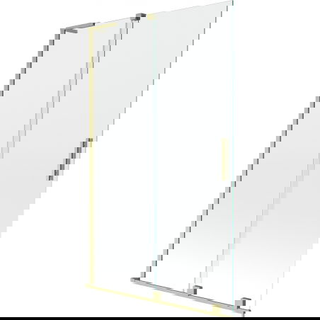 Mexen Velar L двукрилен плъзгащ се параван за баня 110 x 150 см, прозрачен, златен матов - 896-110-003-01-55