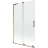 Mexen Velar L душ параван с две крила плъзгащ се 110 x 150 см, прозрачен, матирана мед - 896-110-003-01-65
