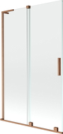 Mexen Velar L душ параван с две крила плъзгащ се 110 x 150 см, прозрачен, матирана мед - 896-110-003-01-65