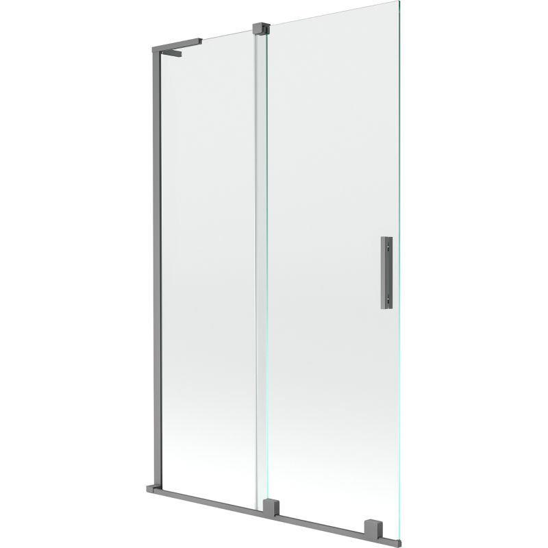 Mexen Velar L параван за баня с 2 крила, плъзгащ се 110 x 150 см, прозрачен, пистолетен метал - 896-110-003-01-95