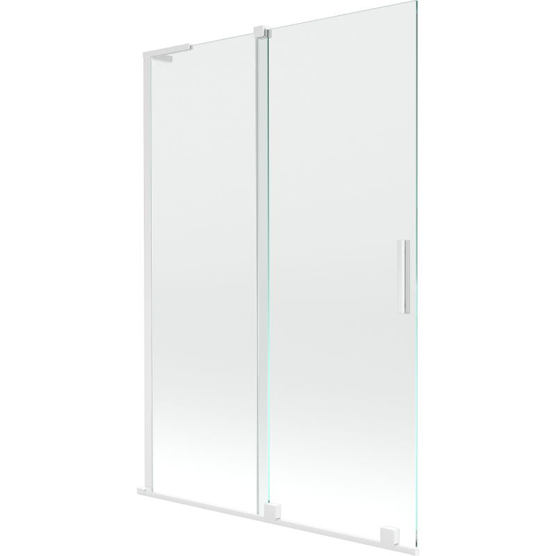 Mexen Velar L параван за вана 2-крилен плъзгащ се 120 x 150 cm, прозрачен, бял - 896-120-003-01-20