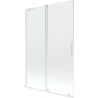 Mexen Velar L параван за вана 2-крилен плъзгащ се 120 x 150 cm, прозрачен, бял - 896-120-003-01-20