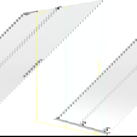 Mexen Velar L 2-крилен плъзгащ се преграда за вана 120 x 150 см, прозрачен, златисто матиран - 896-120-003-01-55