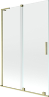 Mexen Velar L 2-крилен плъзгащ се преграда за вана 120 x 150 см, прозрачен, златисто матиран - 896-120-003-01-55