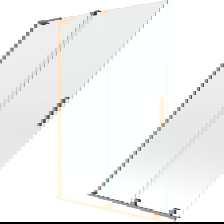 Mexen Velar L двукрилен плъзгащ се параван за вана 120 x 150 см, прозрачен, четкована мед - 896-120-003-01-65