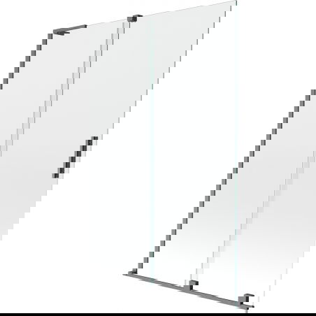 Mexen Velar L двукрилен подвижен душ параван 120 x 150 см, прозрачен, четкано оръжейно сиво - 896-120-003-01-66