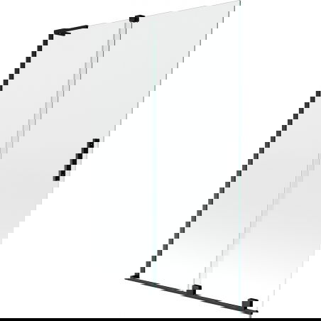 Mexen Velar L преграда за вана с 2 плъзгащи се крила 120 x 150 см, прозрачна, черна - 896-120-003-01-70