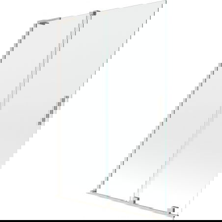 Mexen Velar L преграда за баня с две крила, плъзгаща се 120 x 150 cm, прозрачна, четкан никел - 896-120-003-01-97