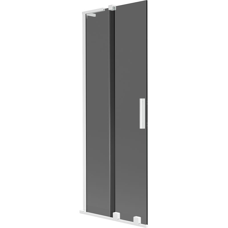 Mexen Velar L параван за вана, прозрачен, бял, 75 x 150 см - 896-075-003-41-20