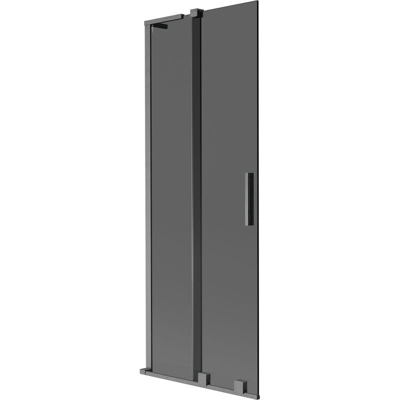 Mexen Velar L параван за вана, 2-крилен плъзгащ се, 75 x 150 cm, графит, четкано оръжейно сиво - 896-075-003-41-66