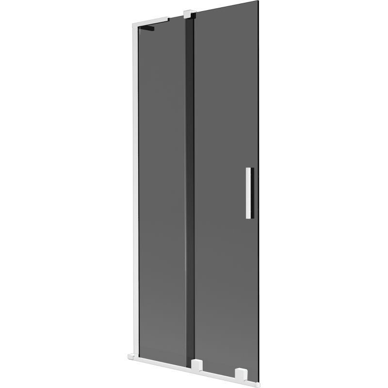 Mexen Velar L двукрилен подвижен екран за вана 80 x 150 см, графит, бял - 896-080-003-41-20