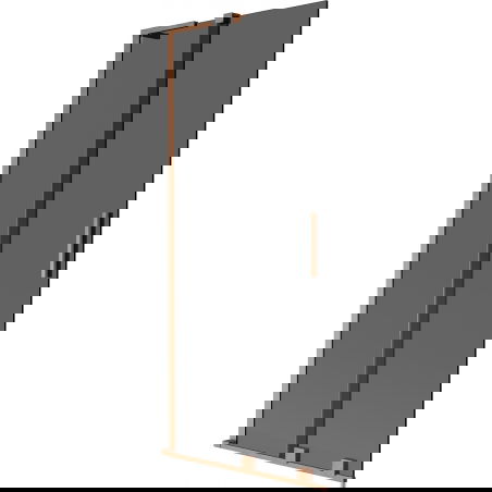 Mexen Velar L параван за вана, 2-крилен плъзгащ се 85 x 150 см, графит, четкована мед - 896-085-003-41-65