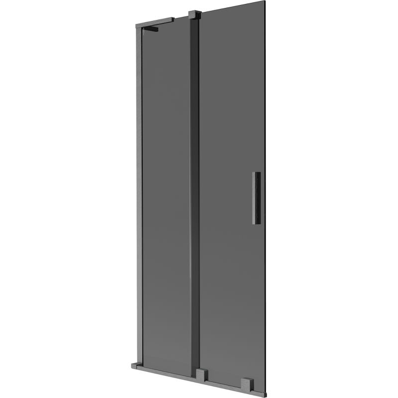 Mexen Velar L 2-крилна плъзгаща вана завеса 85 x 150 см, графит, gun gray четкан - 896-085-003-41-66