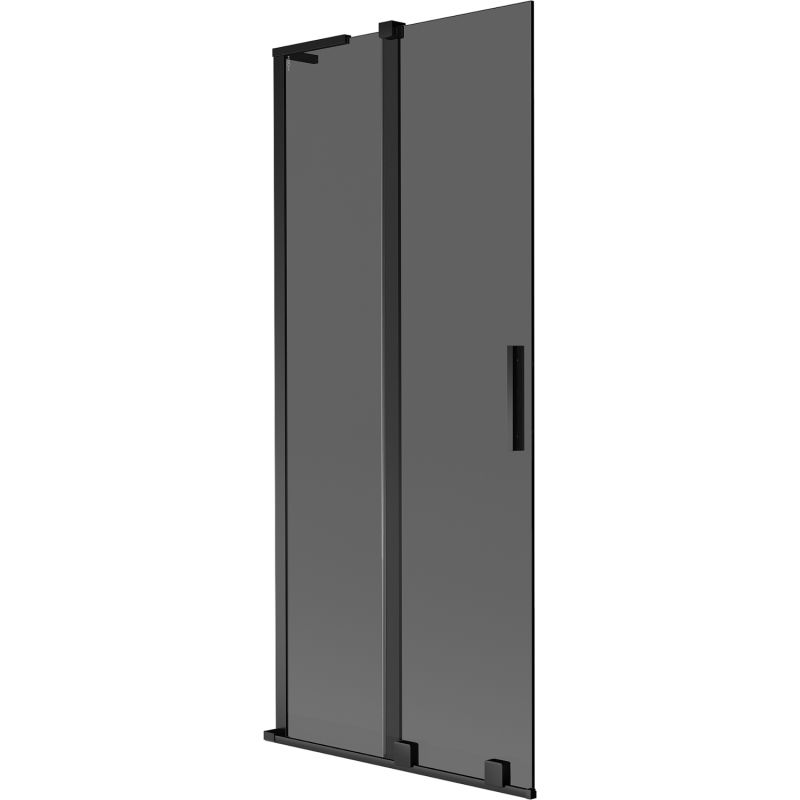 Mexen Velar L параван за вана 2-крилен плъзгащ се 85 x 150 cm, графит, черен - 896-085-003-41-70