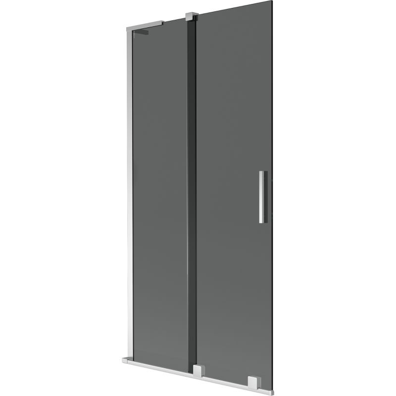Mexen Velar L параван за вана с плъзгащи се 2 крила 90 x 150 см, графит, хром - 896-090-003-41-01