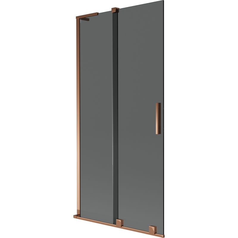 Mexen Velar L параван за вана, 2-крилен плъзгащ се 90 х 150 см, графит, розово злато - 896-090-003-41-60
