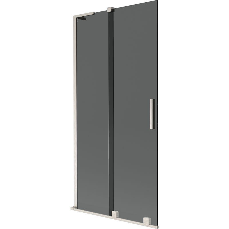 Mexen Velar L параван за вана 2-крила плъзгащ се 90 x 150 cm, графит, четкан никел - 896-090-003-41-97