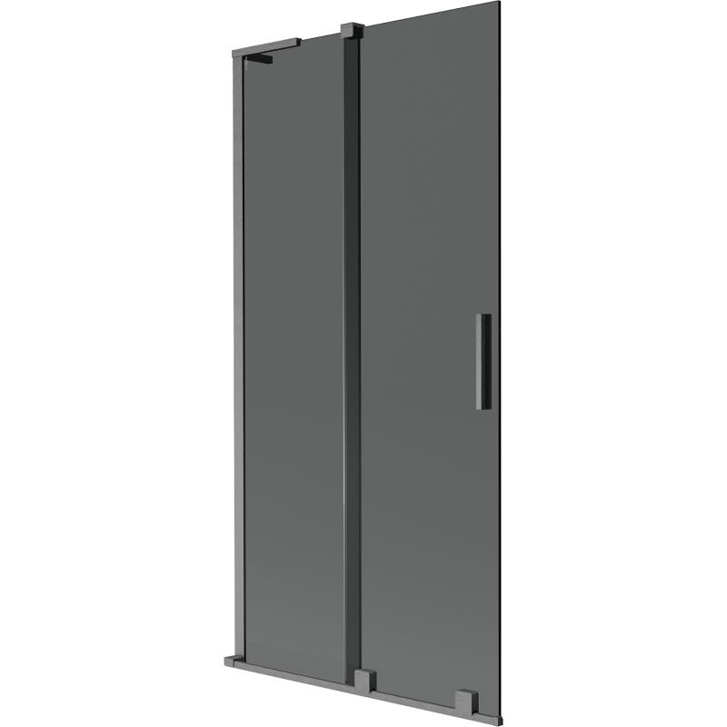 Mexen Velar L вана екран 2-крила плъзгащ се 95 x 150 см, графит, четкано gun grey - 896-095-003-41-66