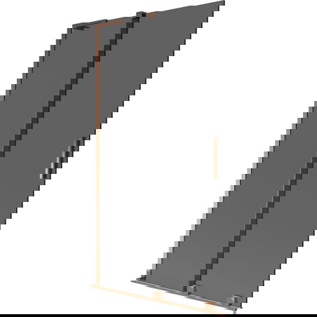 Mexen Velar L сгъваем параван за вана с 2 крила 100 x 150 см, графит, розово злато - 896-100-003-41-60