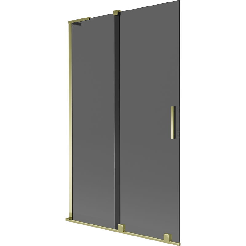 Mexen Velar L параван за вана, двукрилен, плъзгащ се, 110 x 150 cm, графит, златен - 896-110-003-41-50