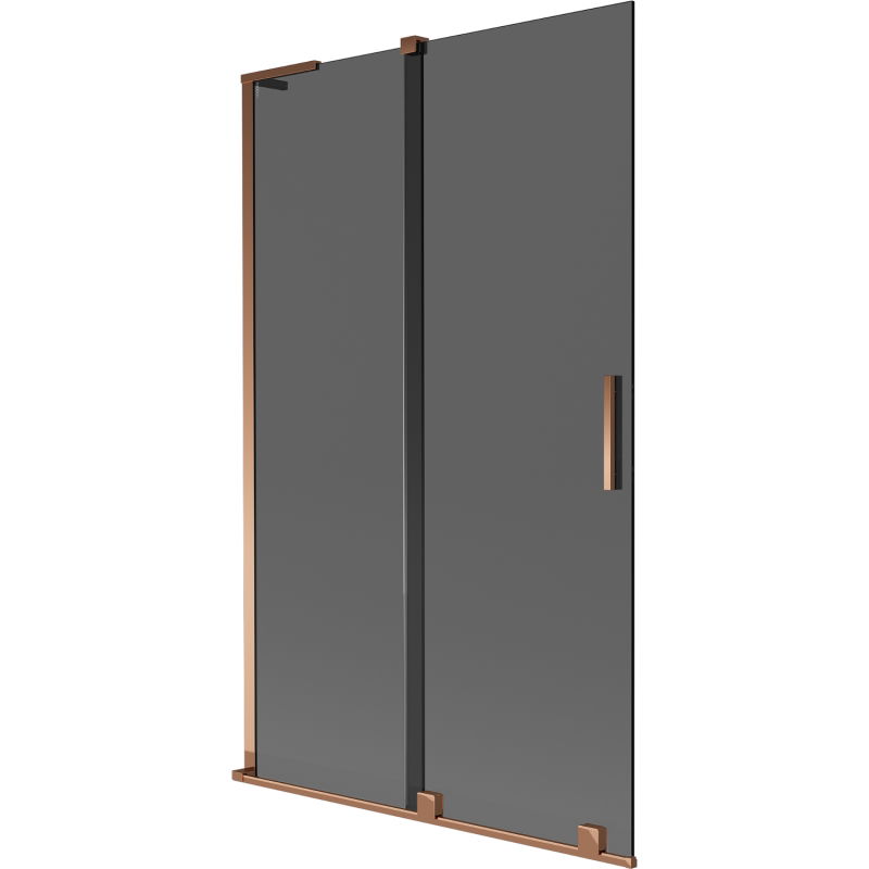 Mexen Velar L параван за вана, 2-крилен плъзгащ се, 110 x 150 см, графит, розово злато - 896-110-003-41-60