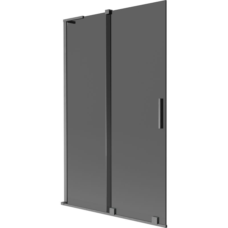 Mexen Velar L параван за вана, 2-крилен плъзгащ се 110 x 150 cm, графит, четкан пистолетен сив - 896-110-003-41-66
