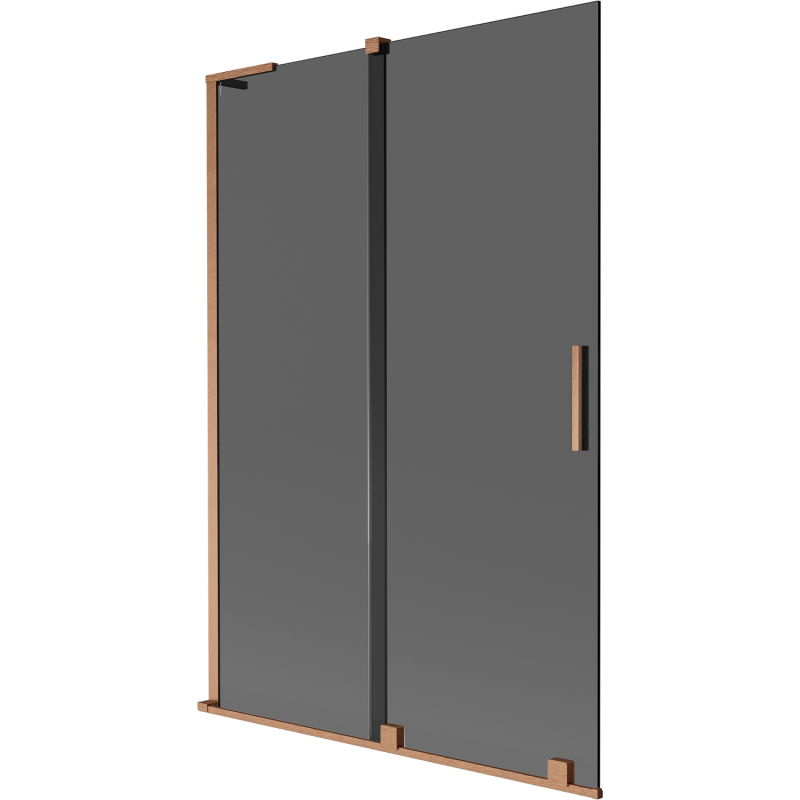 Mexen Velar L вана панел с плъзгащи 2-крила 120 x 150 см, графит, четкана мед - 896-120-003-41-65