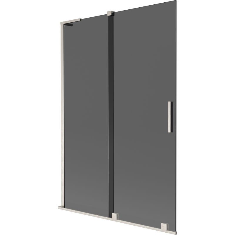 Mexen Velar L параван за вана, двукрила плъзгаща се, 120 x 150 cm, графит, четкан никел - 896-120-003-41-97