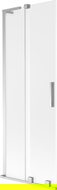 Mexen Velar L 2-крилен разтегателен преграден параван за баня 70 x 150 cm, матиран, хром - 896-070-003-31-01
